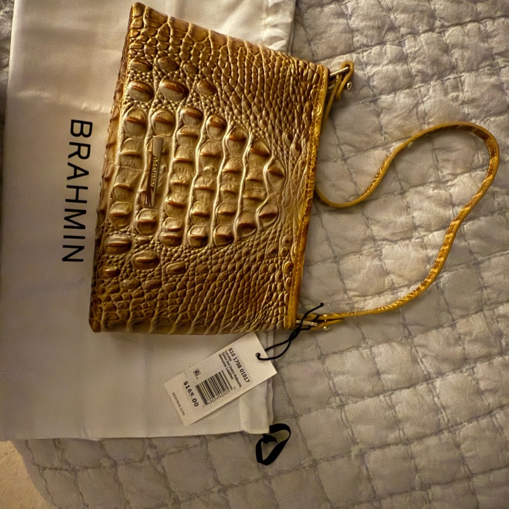 Brahmin Gold Crocodile Embossed Women's Bag